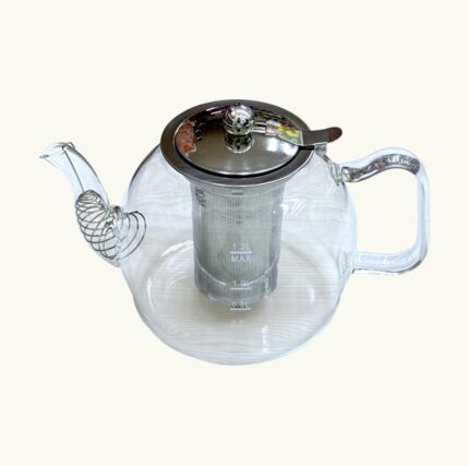 إبريق زجاج 1.2 لتر بمشخال من تنزا